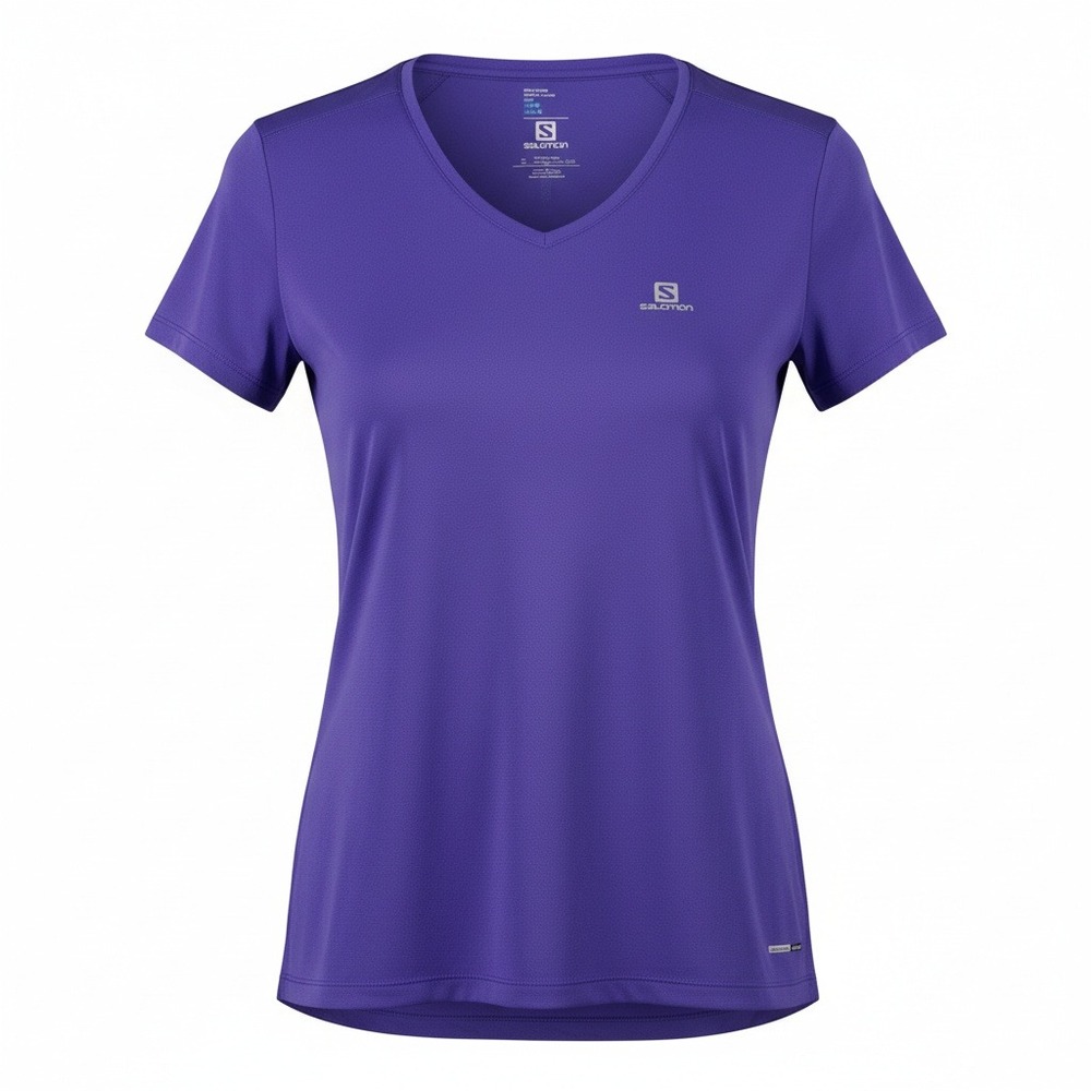 Salomon AdvancedSkin ActiveDry Purple Tech Tee Gorpcore Trail‎ Running Top Wmn M